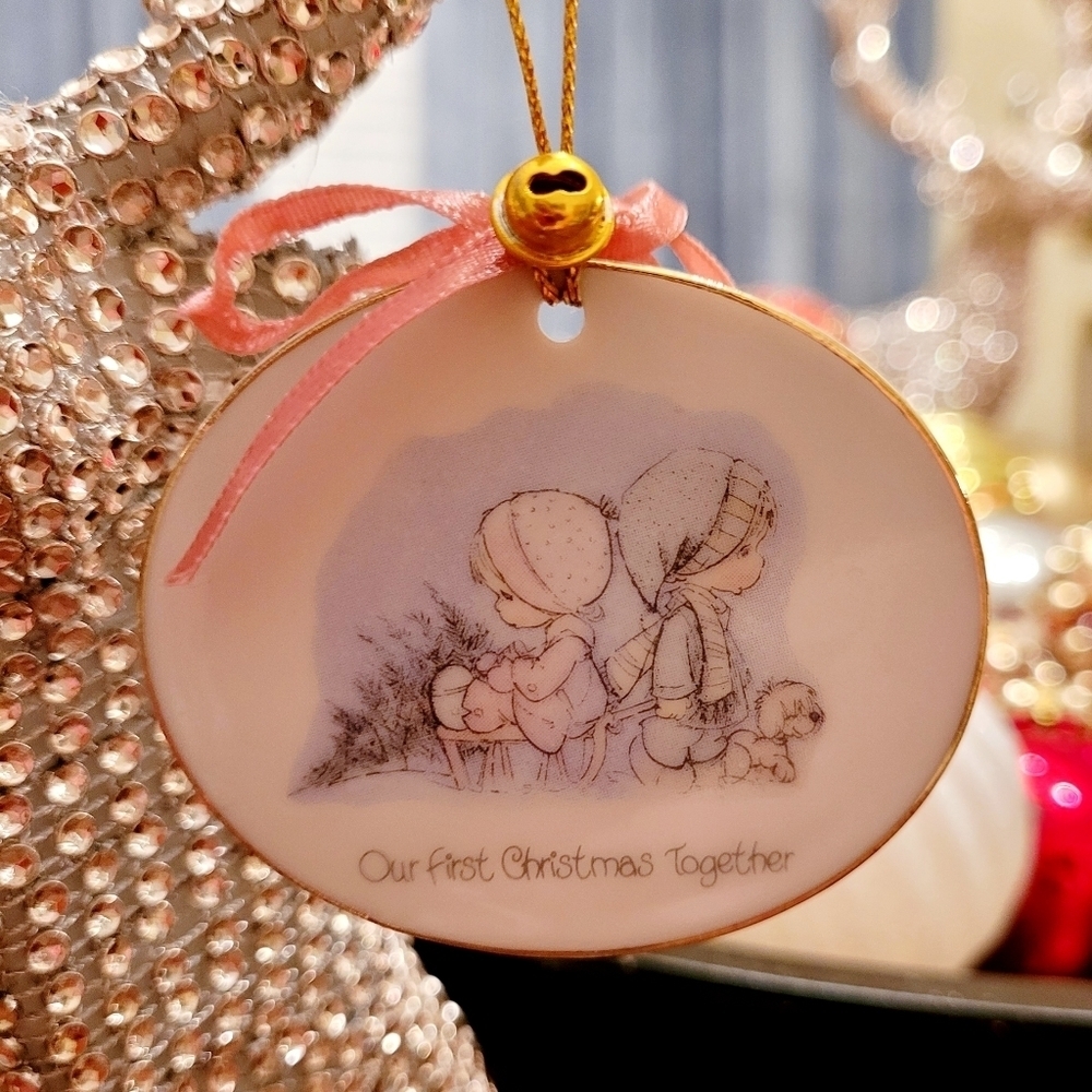 VINTAGE PRECIOUS MOMENTS OUR FIRST CHRISTMAS TOGETHER CHRISTMAS ORNAMENT